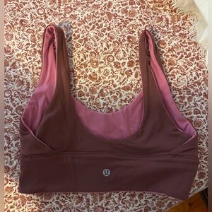 Maroon / pink reversible align sports bra 4
